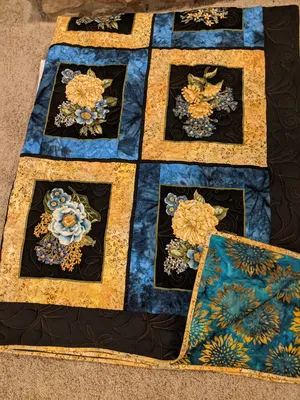 Blue and Gold Bouquets