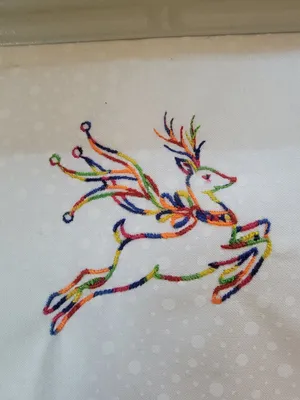 Reindeer Embroidery for Quilt
